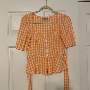 Urban Outfitters Peach Gingham Top